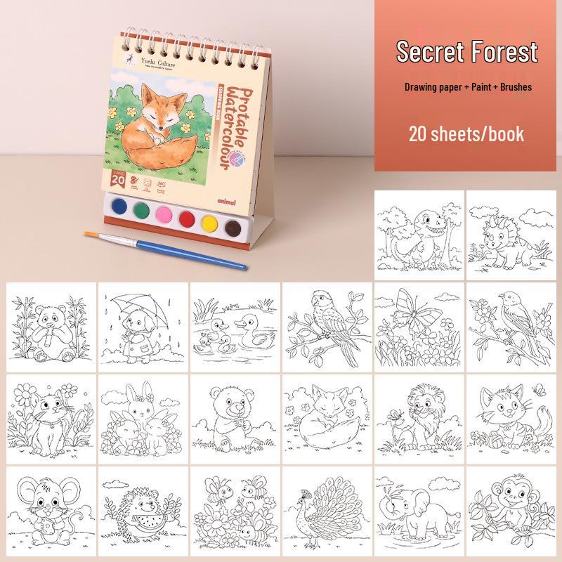 

Creative Kids DIY Coil Gouache Painting Doodle Book with Built-in Watercolors