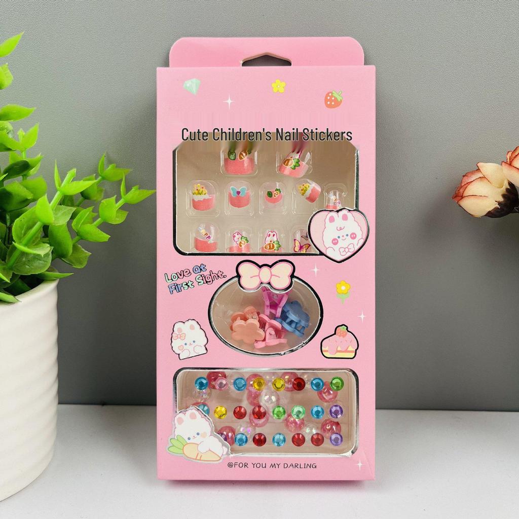 Children's Wearable Custom Nail Stickers - Cute European & American Jelly Glue Fingernail Tips