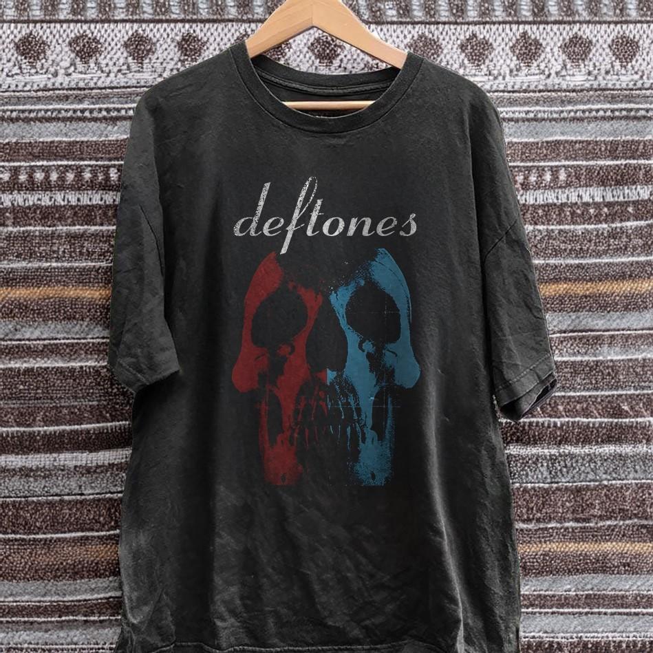 Hot Deftones Minerva Split Skull Vintage Rock Black Cotton Unisex T-Shirt XXXL