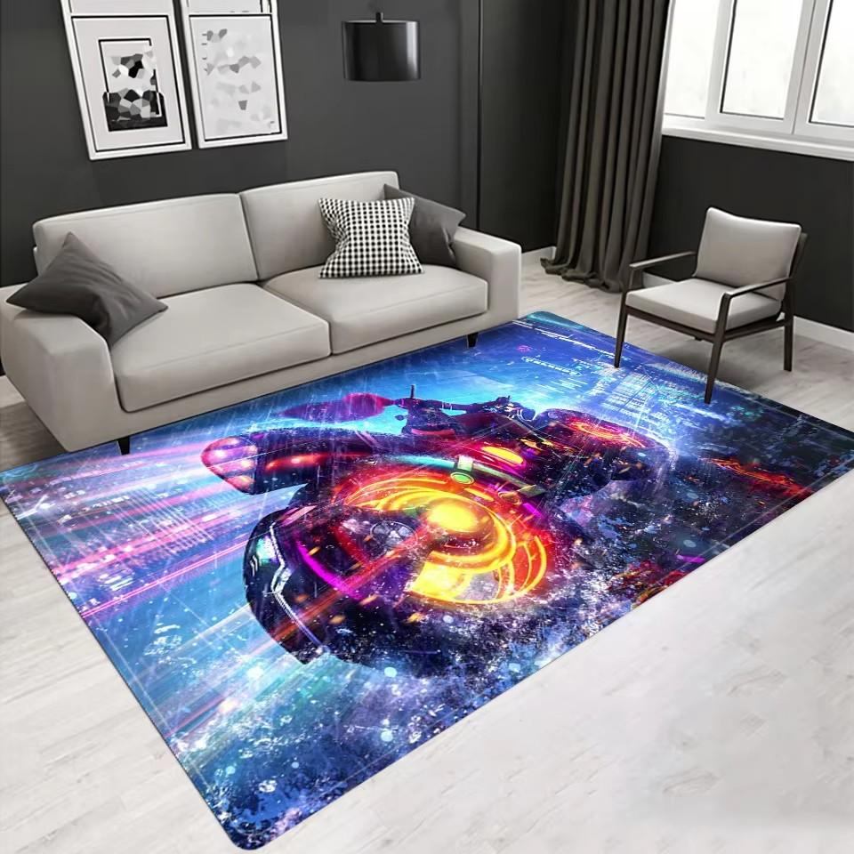Vintage Classic Motorcycle Garage 3D Printed Carpet Living Room Retro Race Car Large Rug Home Decor Bedroom Non-Slip Floor Mat