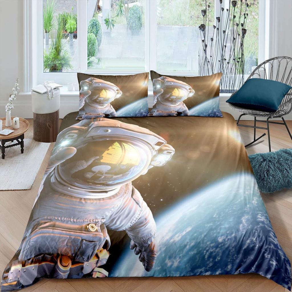 Earth Duvet Cover for Kids Boys Girls Teens Lightweight Down Quilt Covers Bedroom Decor 2 Pillowcases 1 Duvet Cover No Comforter