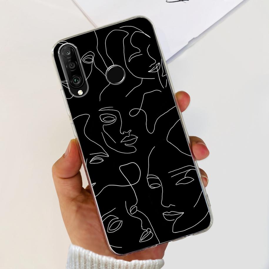 For Huawei P30 Lite Case 2020 Fashion Flower Bumper Soft Silicone Clear Cover For Huawei P30 Lite Pro Fundas P 30 P30Lite Hoesje