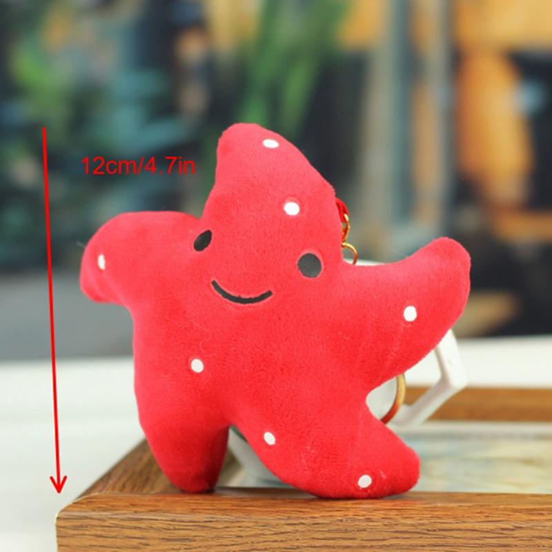 Cute Cartoon Ocean Plush Pendant Keychain Stuffed Backpack Keychain Decorative Pendant