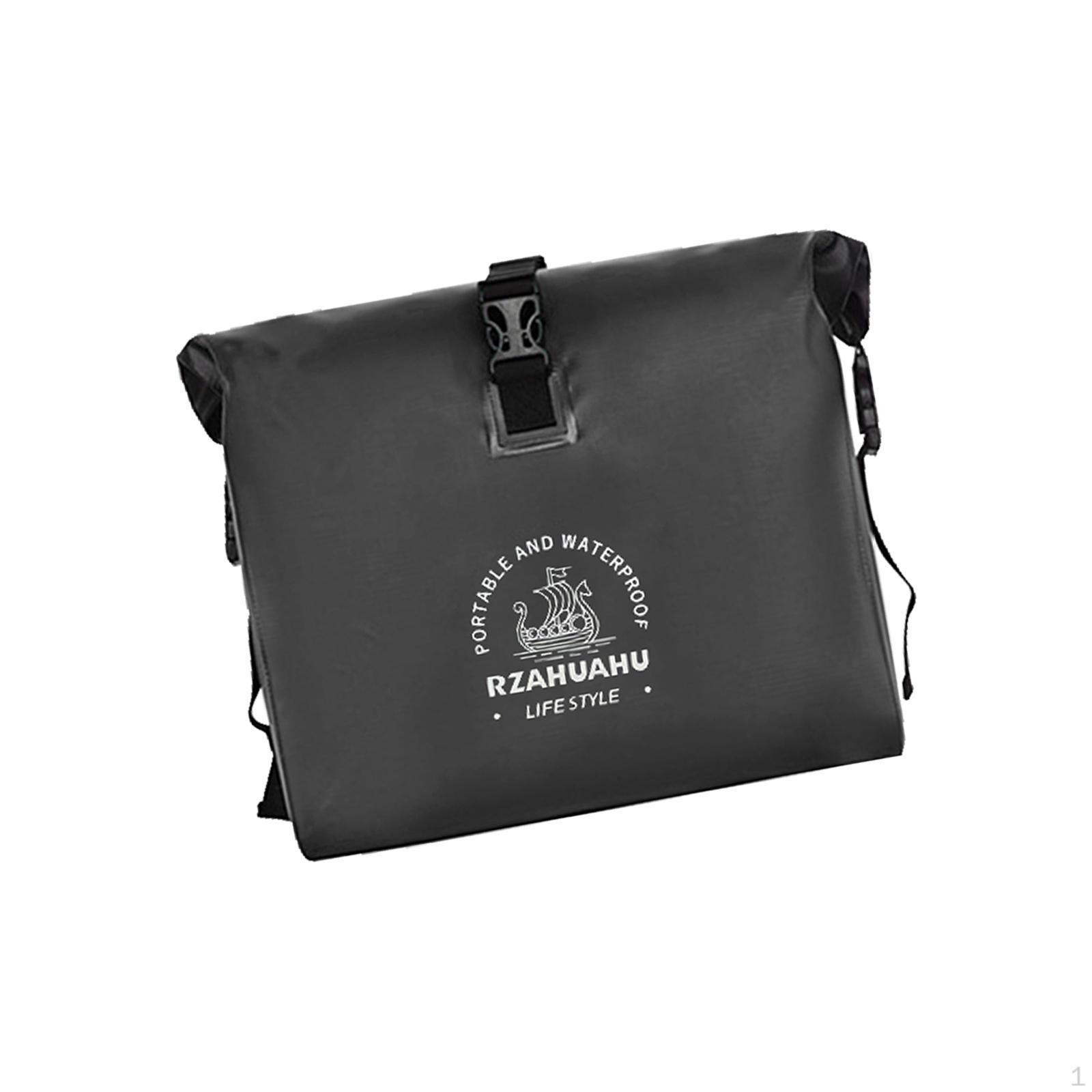 

Bike Bag Panniers Rear Seat Side Bags Adjustable with Buckle Waterproof Trunk Tool чорний