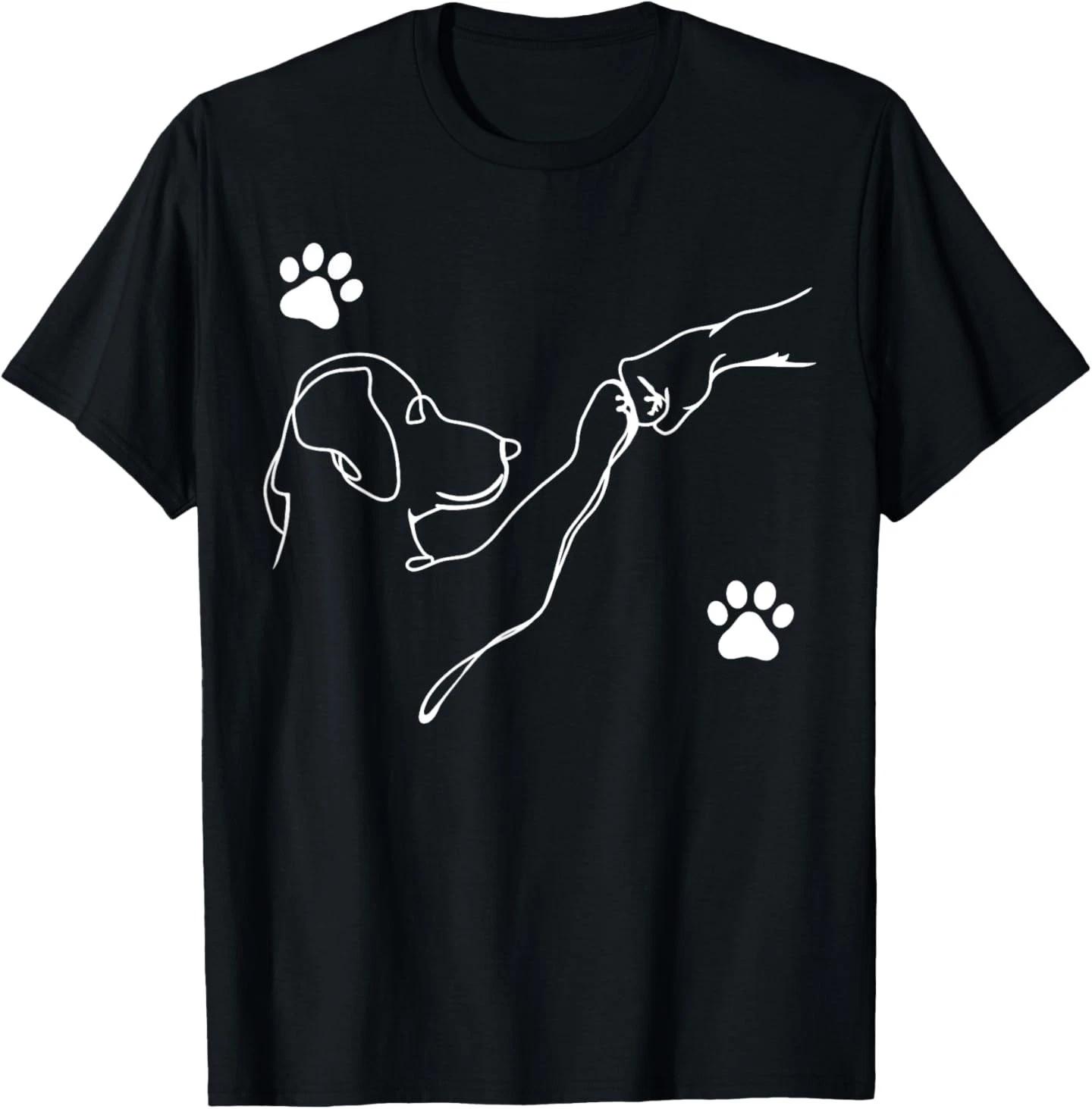 Dog and People Punch Hand Dog Friendship Fist Bump Dog s Paw T-Shirt 4XL