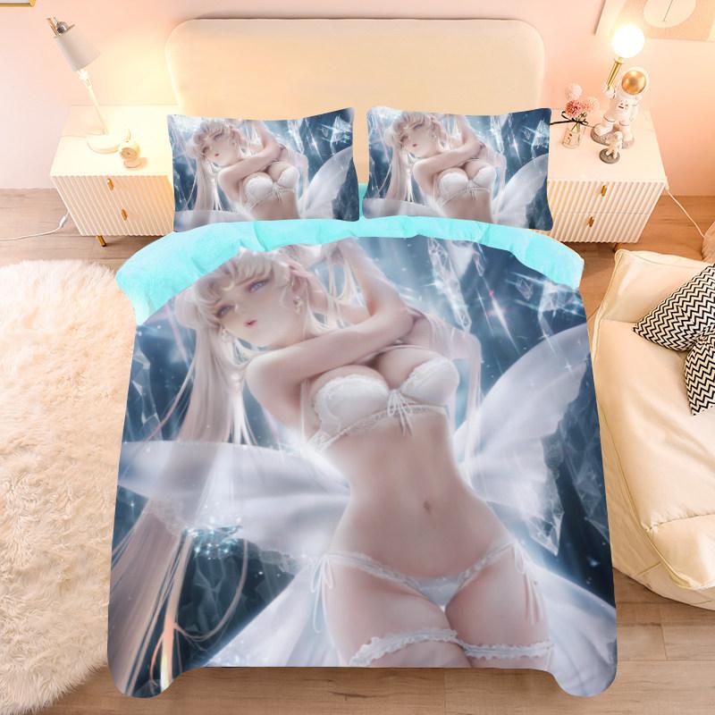 Customized Sexy Anime Pattern Duvet Cover Set Single/twin Size Bedding Set Anime Cartoon Print Quilt Cover Set 3pcs