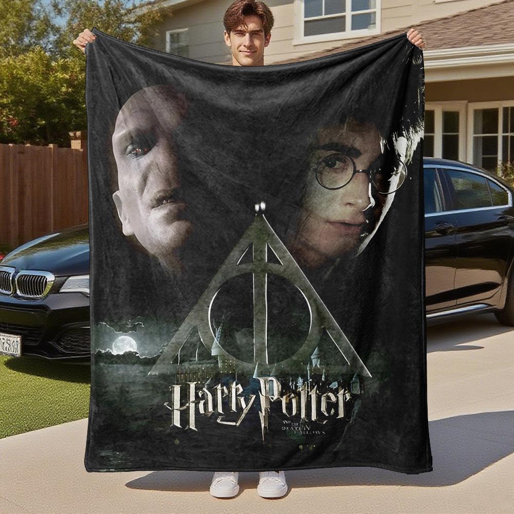 1pc Harry Potter Deathly Hallows Voldemort Outdoor Flannel Throw Blanket All Season Soft Warmth,Home Decor 1031085
