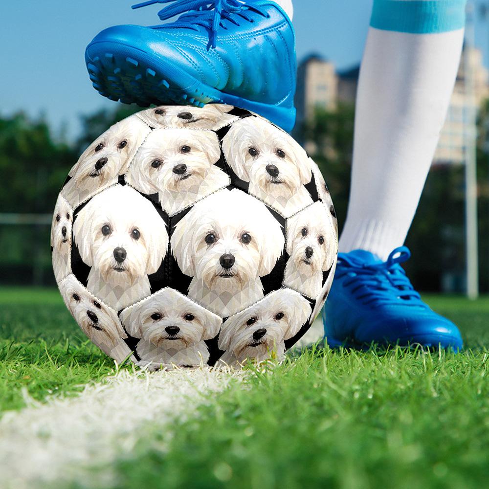 Cute Puppy Indoor Size 5 Soccer Ball Colorful Machine Stitched PVC Competition Ready Durable High-Bounce