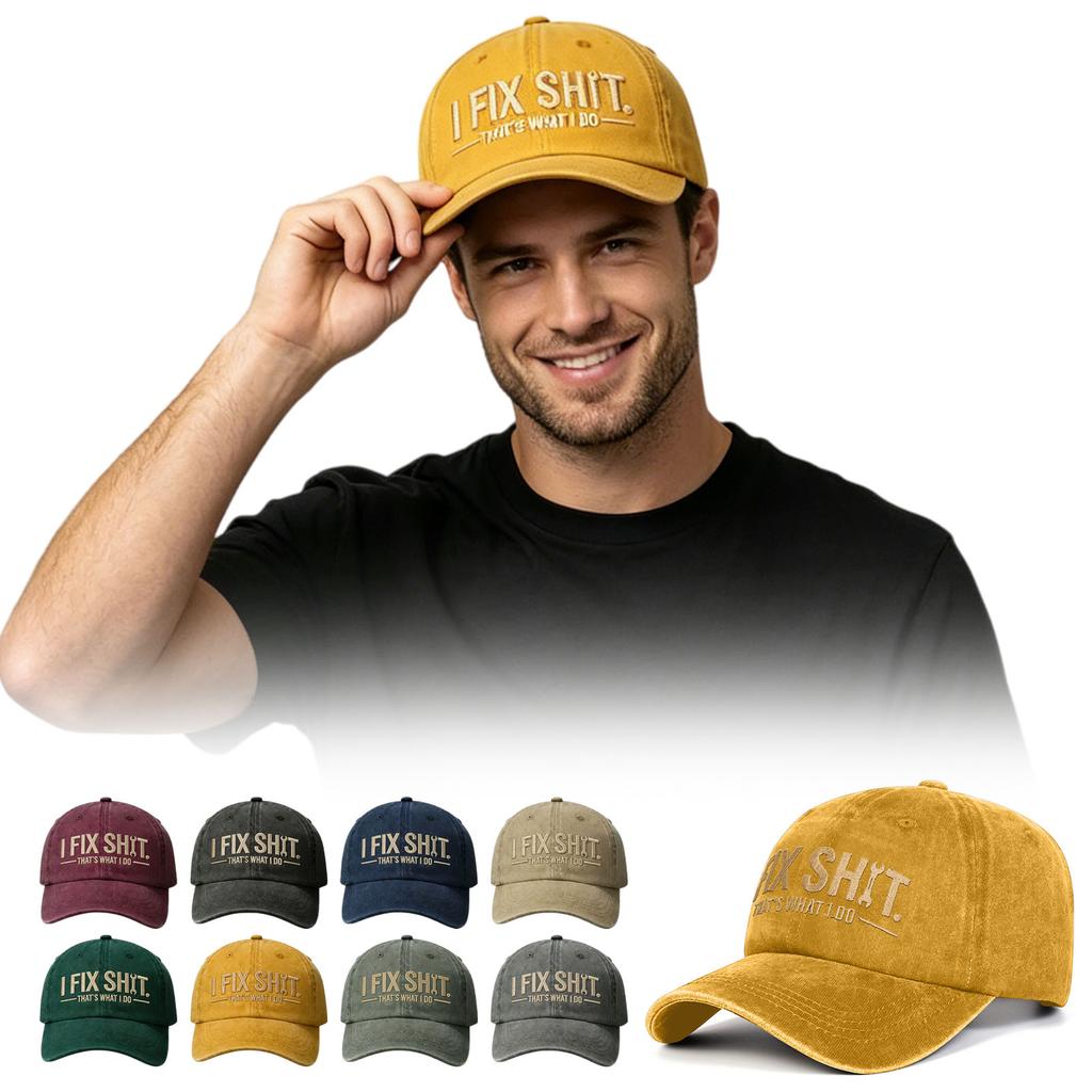 Unisex Letter Embroidered Hat Retro Distressed Embroidered Baseball Cap