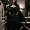 Gothic See Through Shrug Tops Grunge Aesthetic Black Flare Sleeve Crop Top Women Streetwear Vintage Punk Sexy Clothing