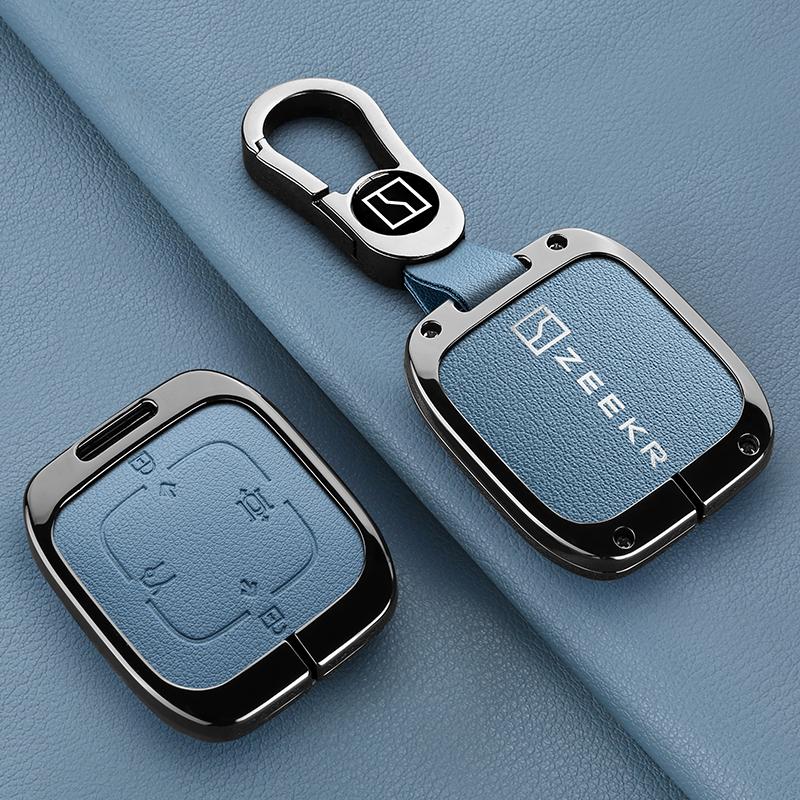Zeekr 7X 007 001 FR 009 2024 2025 Key Fob Car RC Cover Housing Zinc Alloy Leather Car Key Case Protective Case Auto Accessories