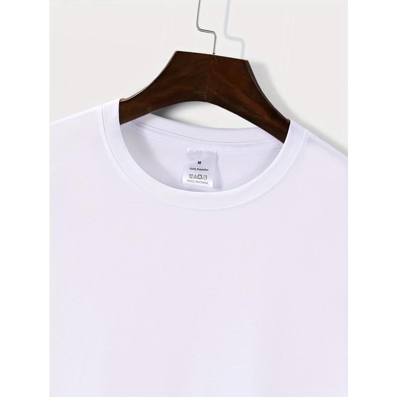 Europäische Größe Herren Lässiger Mode-Stil Kurzarm-T-Shirt, 'Dad Is Our World' Buchstabenprint Faser, Bequemes Elastisches Sommer-Mode-T-Shirt
