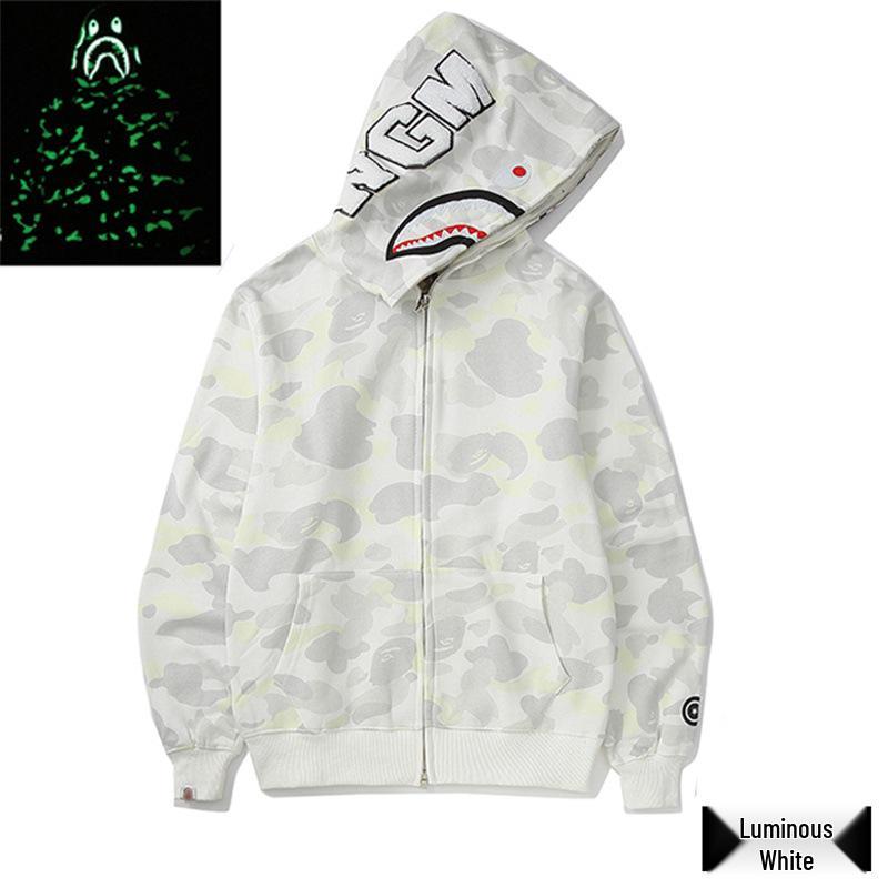 Trendy APE Hooded Sweatshirt - Shark Camouflage Zipper Jacket, Parent-Child Version