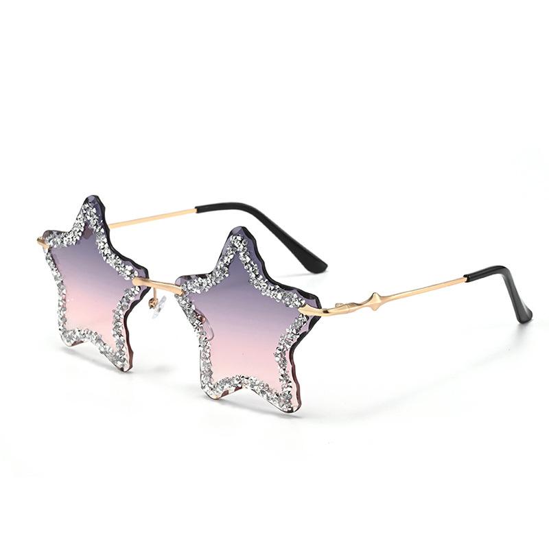 Солнцезащитные очки JYL в форме звезды для женщин, разноцветные, с бриллиантами, для вечеринки, Хэллоуина / 20002 20002-C2