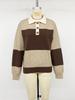 2026 Women's Retro Stripe Polo Collar Knit Sweater - Autumn/Winter Long Sleeve