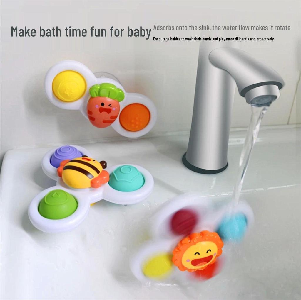 Suction Cup Fidget Spinner Teether for Infants - Early Learning Toy