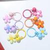 Fresh Five-Petal Flower Resin Keychain with Heart Bead - Girlish Flower Bag Charm