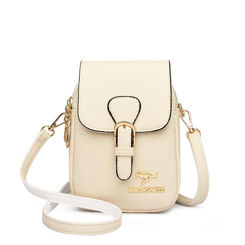 Damentasche Neue Damen-Handytasche Einfache und vielseitige weiche Leder-One-Shoulder-Crossbody-Münzbrieftasche Trendy