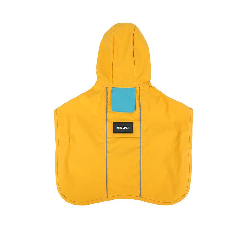 

Pet Four Seasons Raincoat Cloak Sleeveless Belly Protection Raincoat Anti-fouling Waterproof Puppy Dog Hooded Traction Jacket L