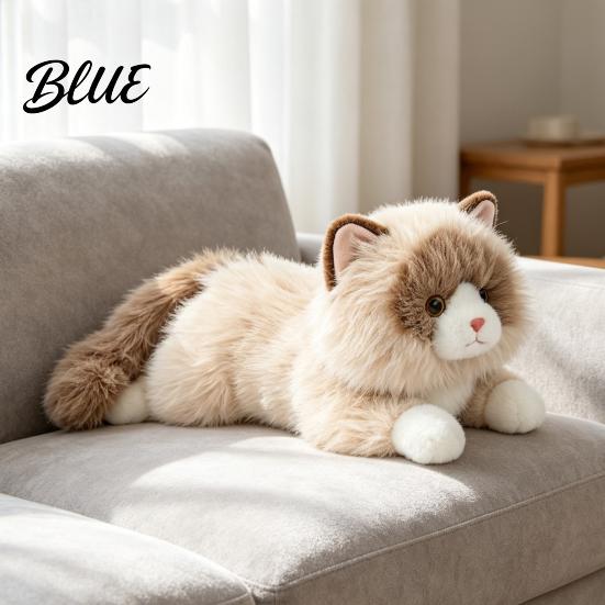 Exquisite Realistic Kitten Gift Lifelike Ragdoll Cat Plush Toy Stuffed Animal Pillow for Sleeping Stress Relief Hugging 45cm Fluffy Pillow,