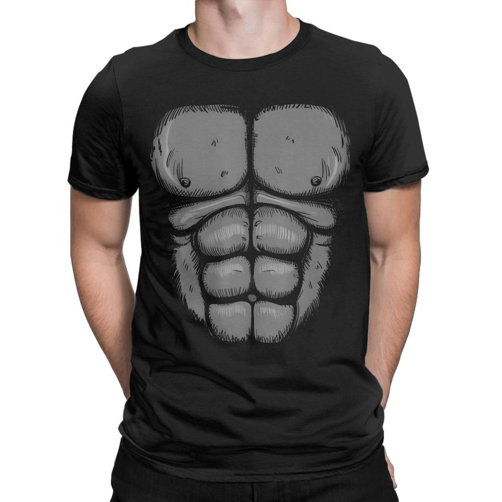 Gorilla Halloween Gorilla Monkey Belly Chest Costume Classic Graphic 100% Cotton T-Shirt Tops T