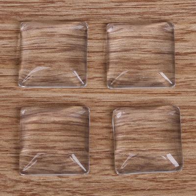 Pick Size Square Shape Transparent Flat Back Glass Cabochon For Jewelry Decoration Making DIY Rings Materials