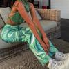 Jarní a podzimní dámské kalhoty Módní Street Water Ripple Print Micro-lab Pants Dlouhé kalhoty