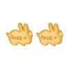 Korean-Style Cute Frosted Rabbit Ear Bone Stud Earrings - Women's Fashionable Titanium Steel