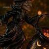 Landscape Decor for Windowsill Halloween Witch Garden Stake Light Outdoor Decoration, 33.5 Inch Waterfall-Style Metal Lighting Lawn Cauldron Ornament,