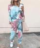 Autumn Winter Printed Casual Long Sleeve Women's Home Wear Suit