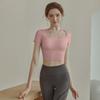 Direct Supply, Yoga with Chest Pad, Beautiful Back T-shirt, Slim Fit and Thin, Nude Fitness Sports Running Long-sleeved Top