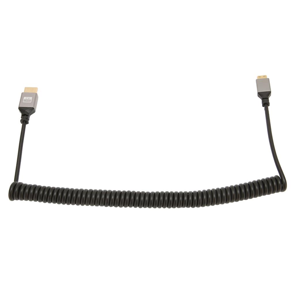 Mini HD Multimedia Interface Spring Adapter Cable 4K 60Hz 18 Gbps Extension Cable for Tablet Camera TV Monitor Mini