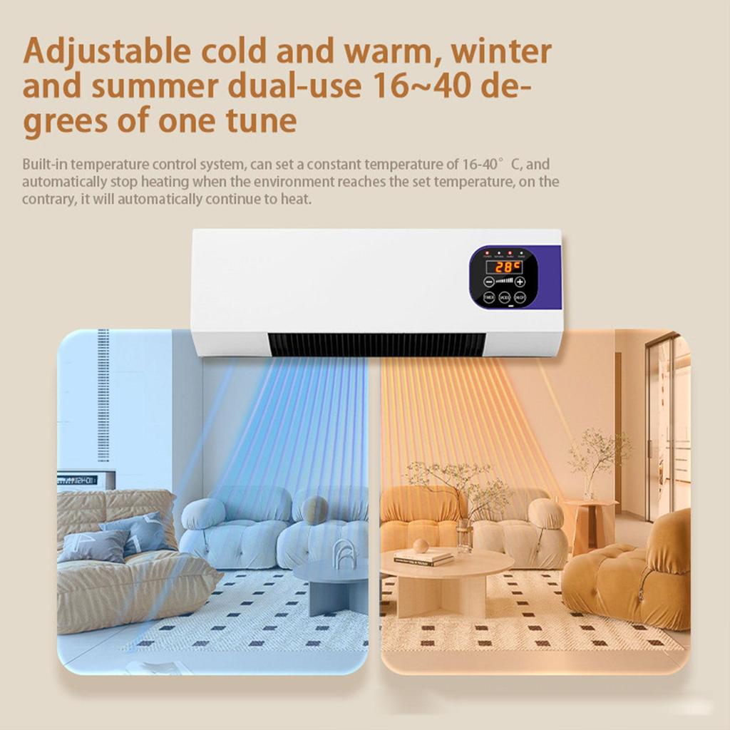Wall Heater LCD Screen Hanging Hole Small Household for RV Home Hotel