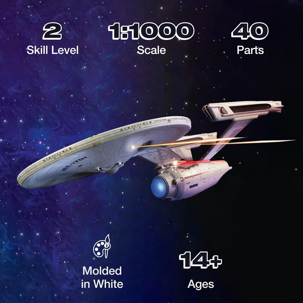 Polar Lights Star Trek: The Wrath of Khan U.S.S. Enterprise NCC-1701 Modified 1/1000 Scale Plastic Model Kit POL974