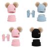 Strickmützen-Set für Kinder mit Ohrenschützern und Schal für den Winter, für Wärme im Freien, Kinderzubehör