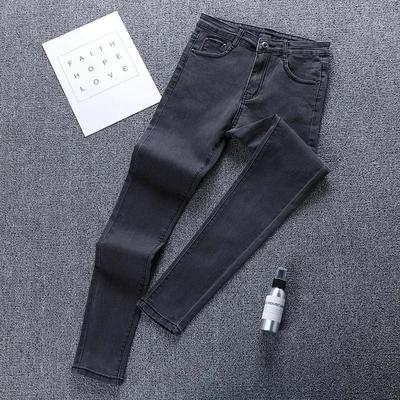 Women Spring Fall Casual Stretch Vintage Denim Pants Korean Streetwear Slim Pencil Jeans