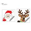 Holiday Window Clings Christmas Static Clings, Peeking Santa Reindeer Stickers, Reusable Winter Art No?Glue Cartoon Decals for Indoor?Outdoor