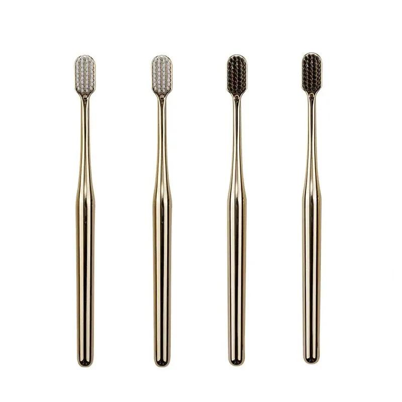 1-4pcs Luxury Soft Toothbrush Men Women Adult Tooth Brush Gold Silver Dental Brushes Elegance Gentle Toothbrushes Drop Shipping