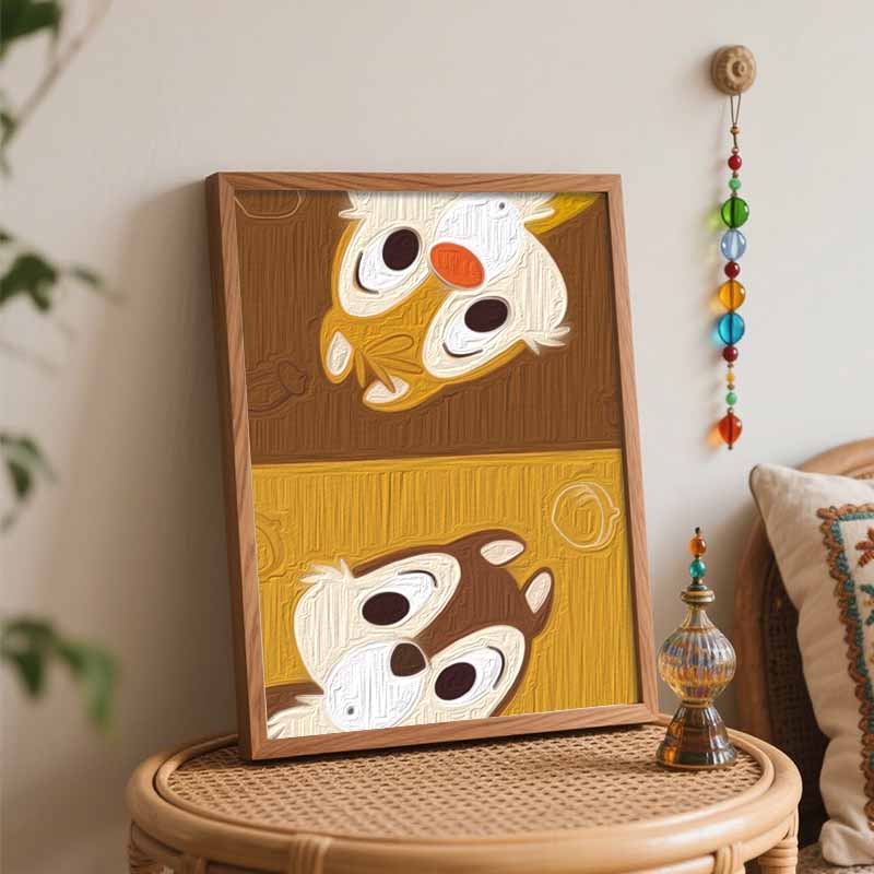 Disney Digital Oil Painting Chip N Dale Diy Coloring Handpainted Filling Home Decoration Gift Set Artistic Canvas Wall Art Decor Kit