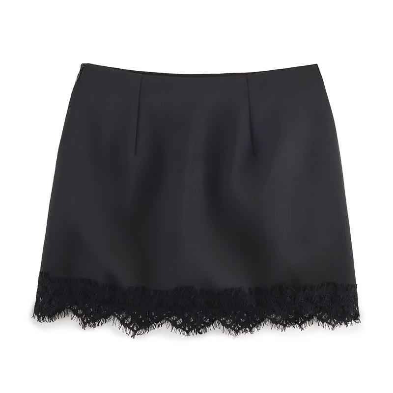 Gonna corta con bordi in pizzo Autunno 2025 Europea & Americana 1165240