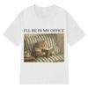 T-shirt Estiva a Maniche Corte ILLBe nel Mio Ufficio Gatto Amante dei Libri Divertente Gatto Vintage Moda Donna T-shirt