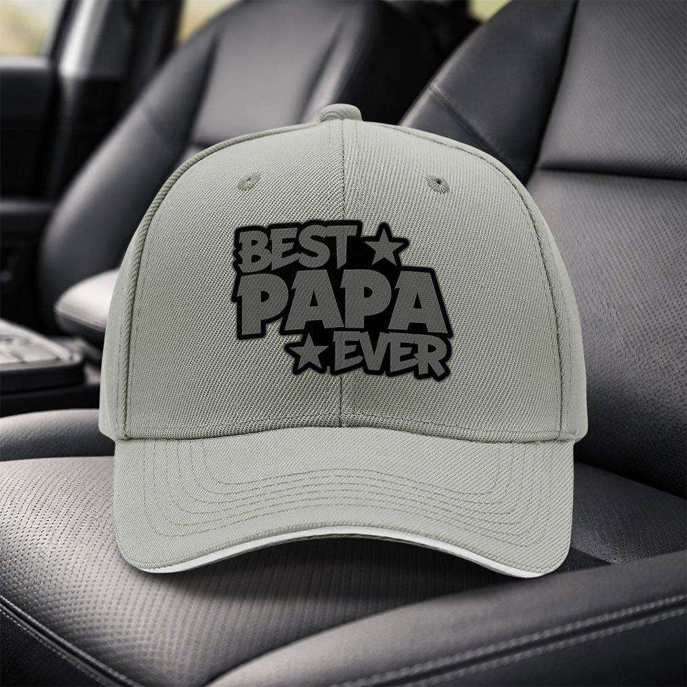 BEST PAPA EVER Adjustable Duckbill Baseball Cap  Classic Black Unisex Hat for Unisex  Women Lightweight Travel Gift