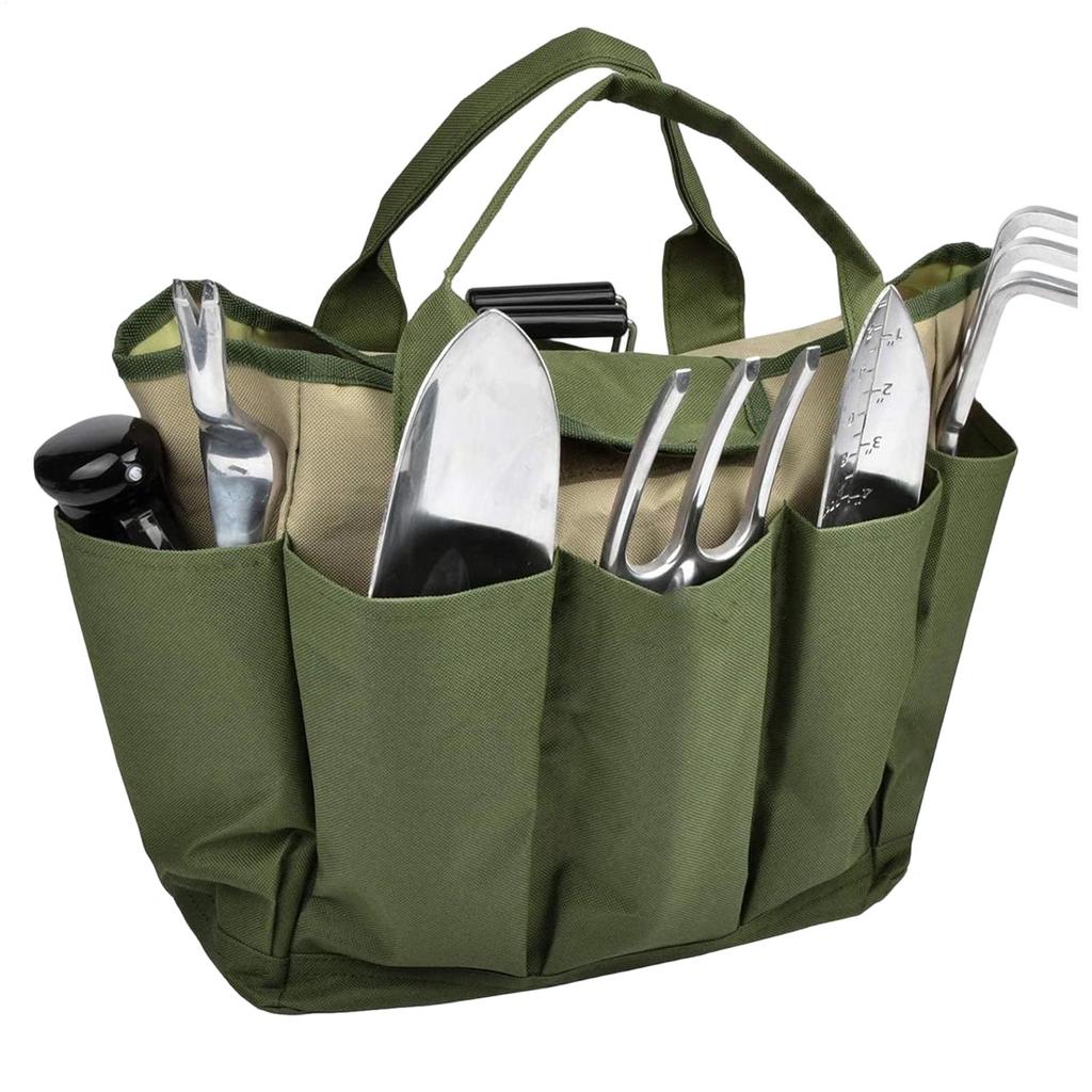 Gardening Tool Bags Waterproof 8 Side Pockets Storage Tote Large Capacity Tool Organizer Pouch For Wrenches Scissors Planting