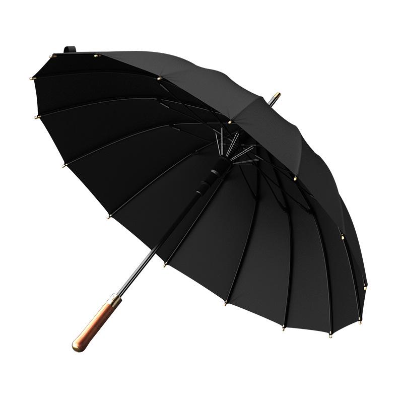 OLYCAT 16-Rib Men's Windproof Business Umbrella, Automatic Straight Handle, Reinforced & Enlarged Design.
