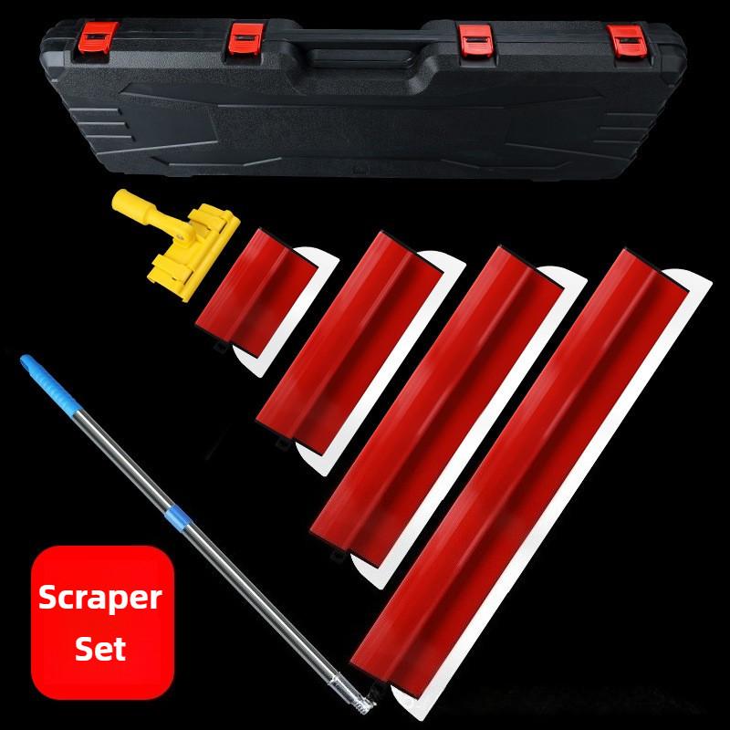 Multi Functional Stainless Steel Scraper Floor Plastering Trowel Interior Walls Renovation Putty Scraping Leveling Tool Set