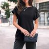 Women's 2025 Short Sleeve Crew Neck T Shirt Casual Loose Ribbed Knit Pullover Sweater Tops Summer Spring Outfits Gifts