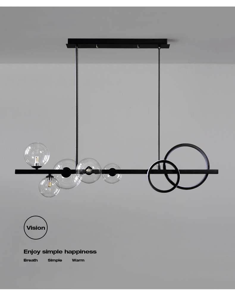 Nordic Modern Minimalist Chandelier - Creative Dining Room Light with Magic Bean Glass Bubbles.