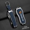 Alloy Leather Car Key Case Cover 3/4 Button Key Protector Shell For Porsche Panamera Cayenne 971 911 9YA Macan Boxster STICKER IJCDF1