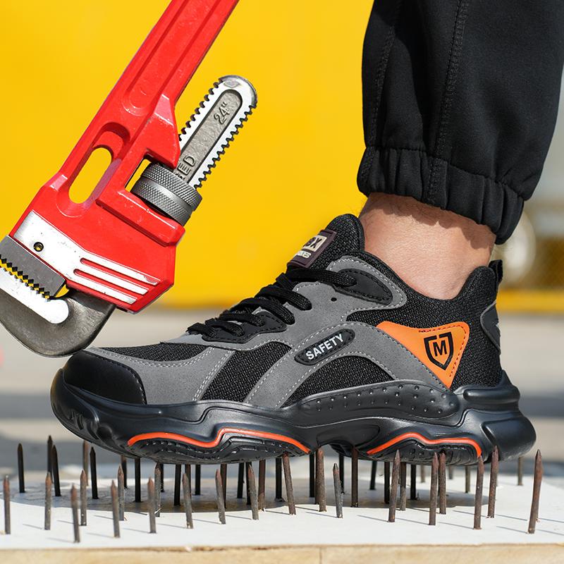 Man Safety Shoes Puncture-proof Work Sneakers Lightweight Work Shoes Men Steel Toe Shoes Safety Boots Indestructible Shoes