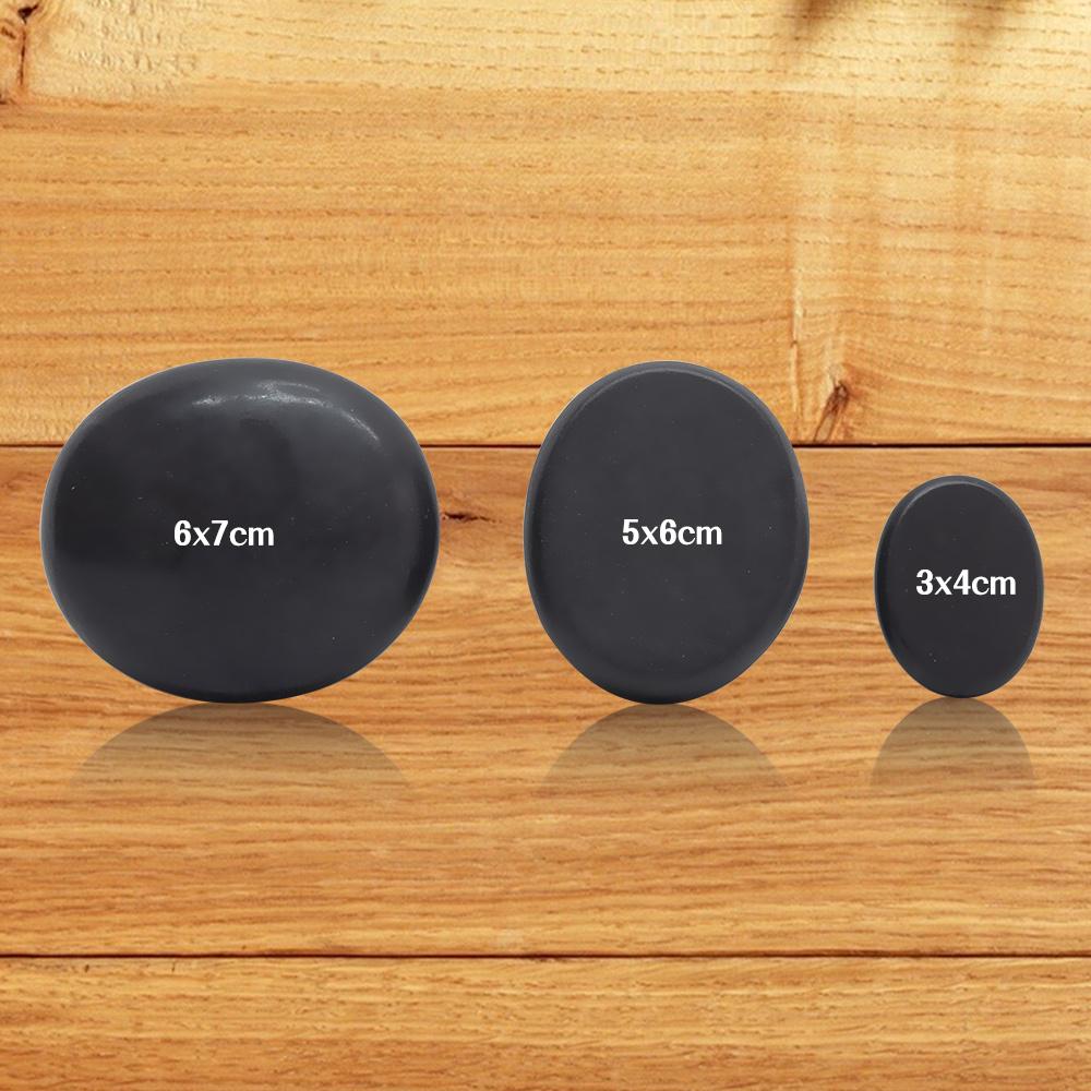 TONTIN Set per massaggio con pietre calde Pietra rotonda Pietre per massaggio in basalto Salon SPA Borsa riscaldante 220 e 110 Volt CE e ROHS